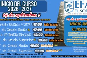 Inicio del curso 2026-2027